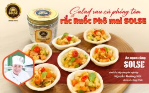 Salad rau củ quả phồng tôm rắc ruốc phô mai solse